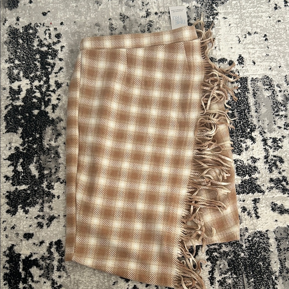 Plaid Fringe Skirt